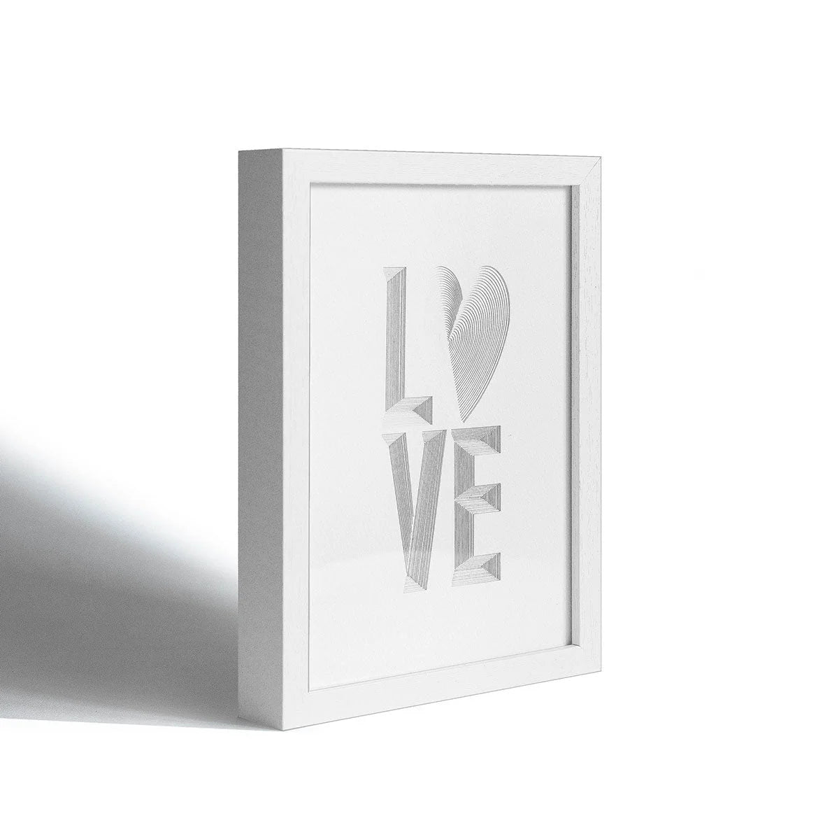 Typography paper art LOVE, Paper Art  IDEAL GIFTS A5 white Frame - o3designstudio