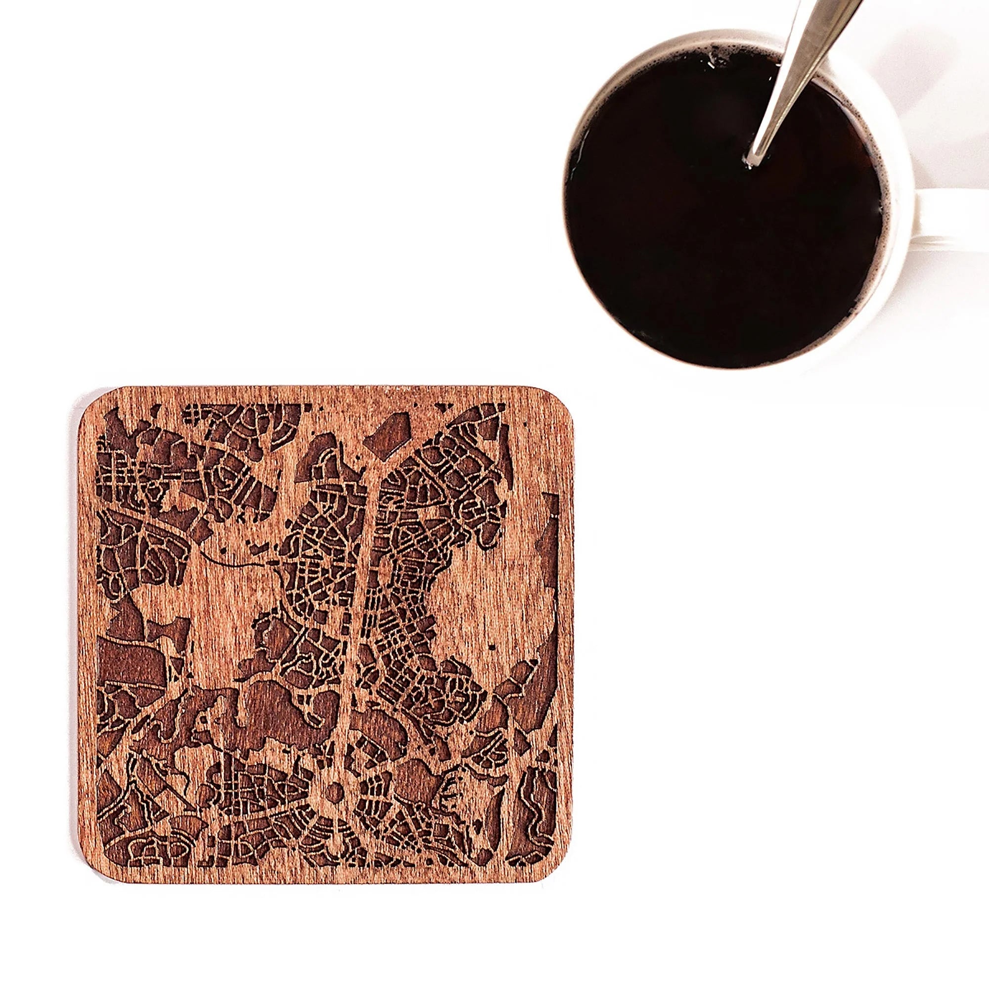 o3designstudio-Canberra Wooden Map coasters city map MC1013-1