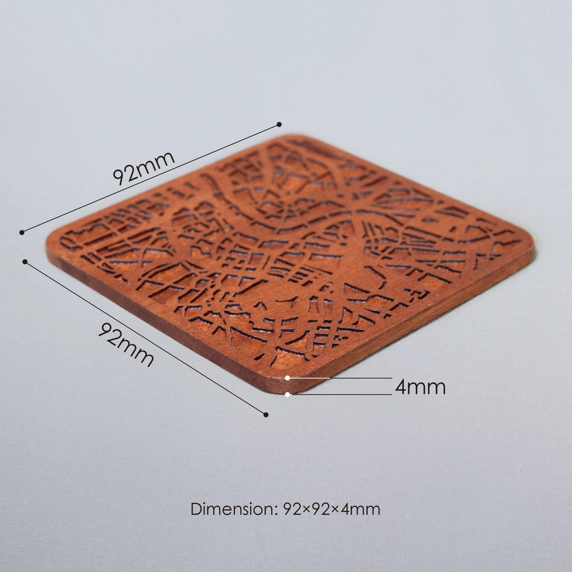 o3designstudio Wooden Map coasters city map craft size