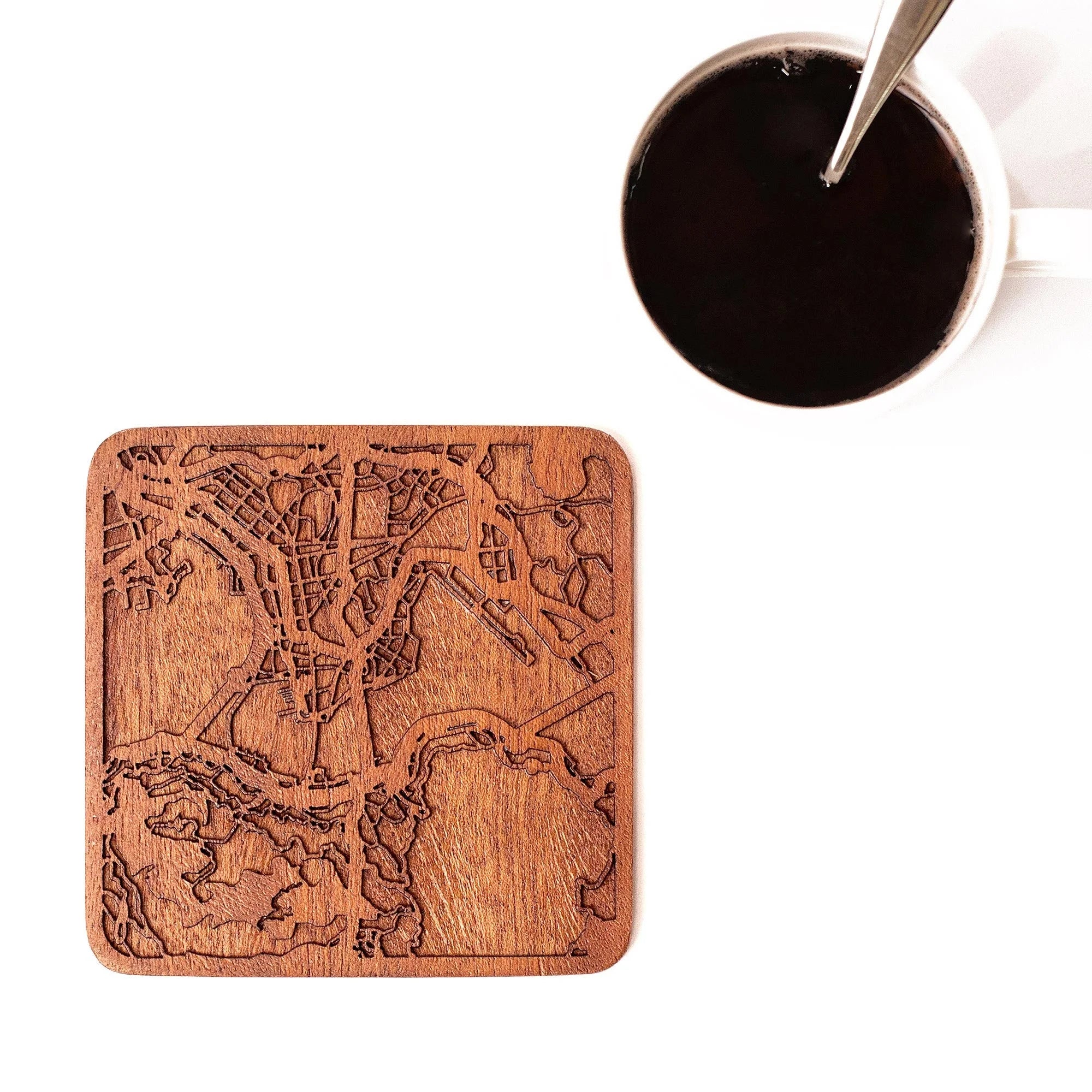 o3designstudio-Hong Kong Wooden Map coasters city map MC1005-1