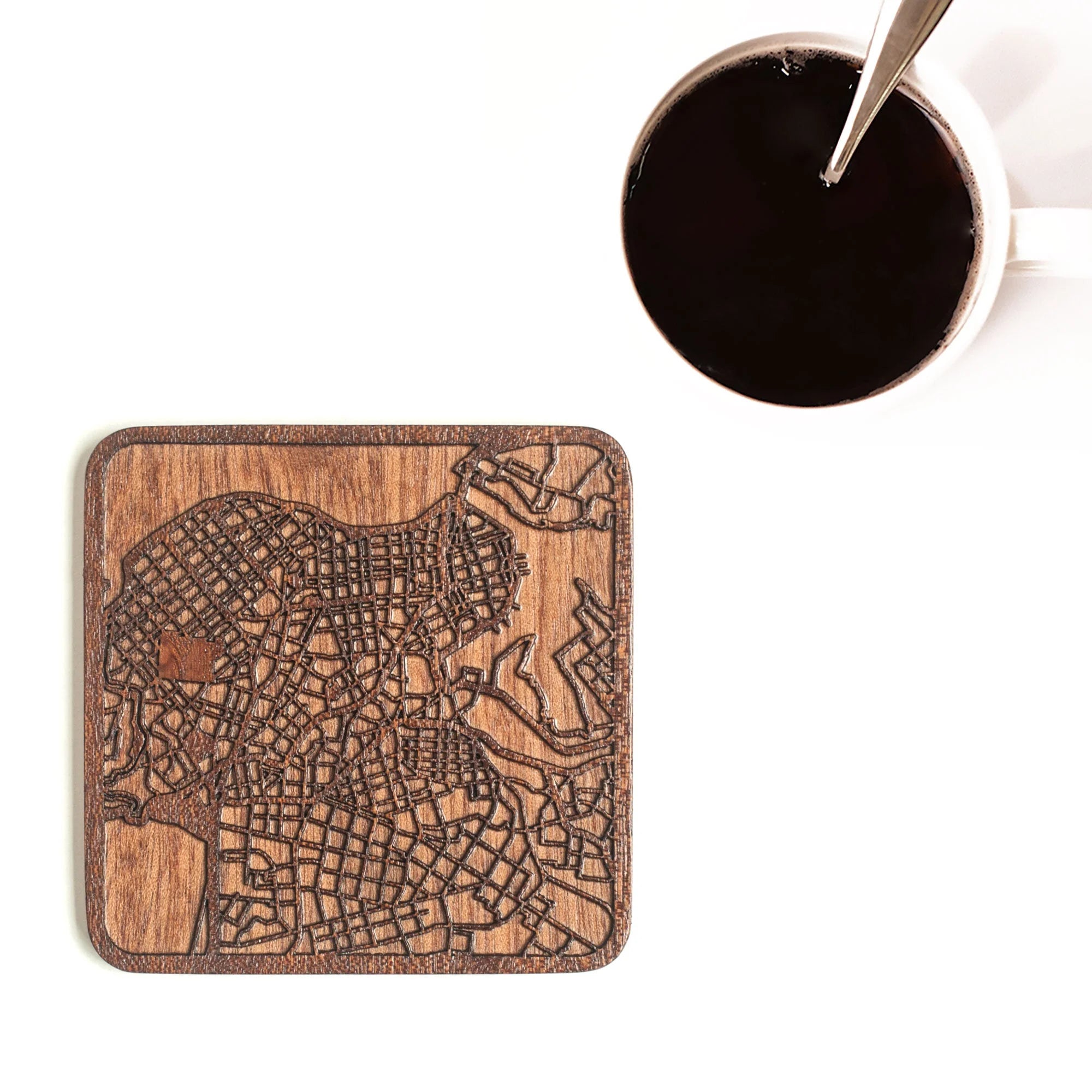 o3designstudio Havana Wooden Map coasters city map craft MC2310-1