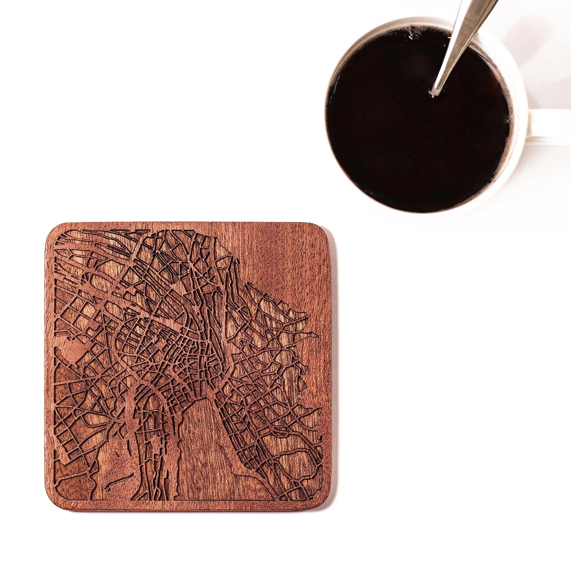 o3designstudio-Zurich Wooden Map coasters city map MC3020-1