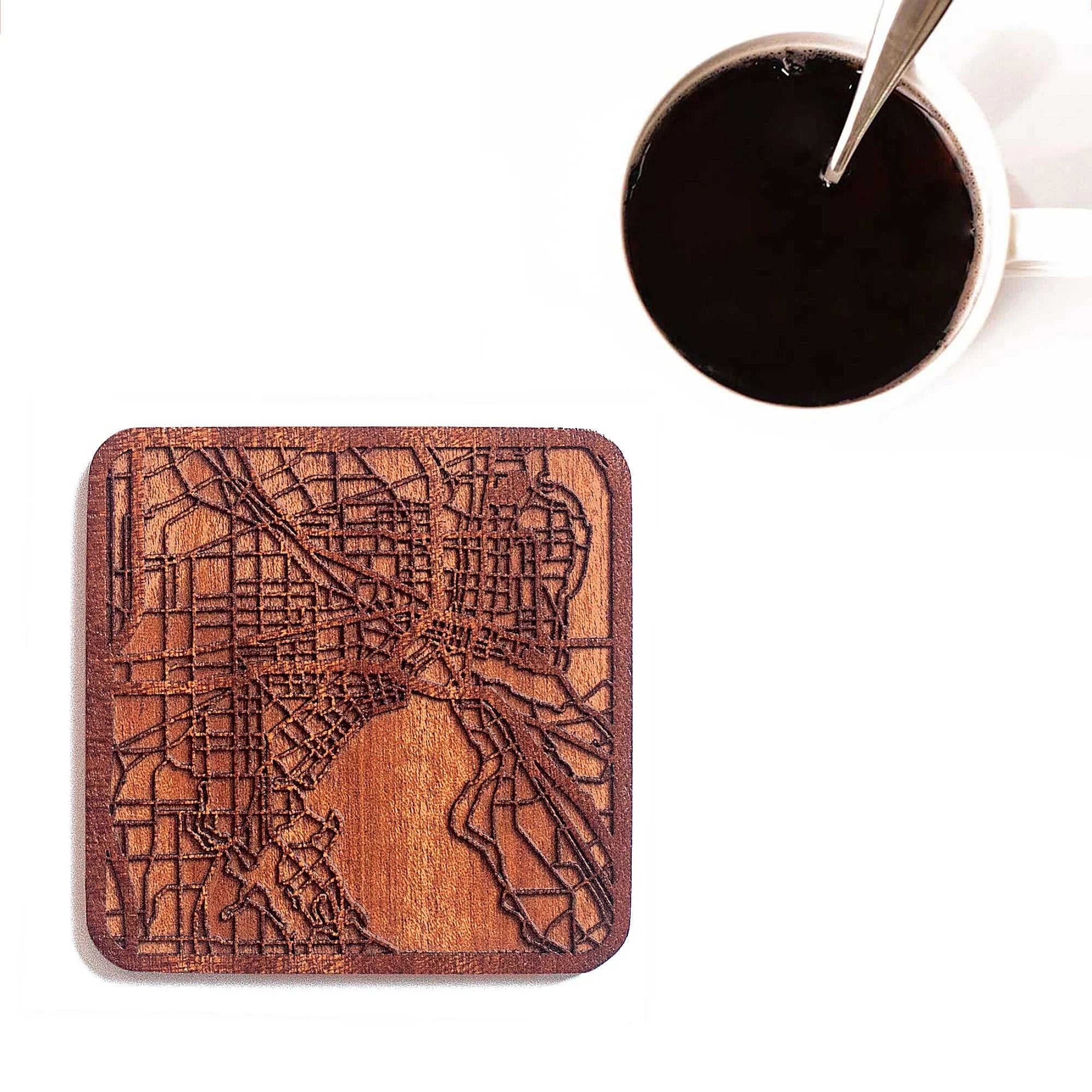 o3designstudio Jacksonville, FL Wooden Map coasters city map craft MC2051-1
