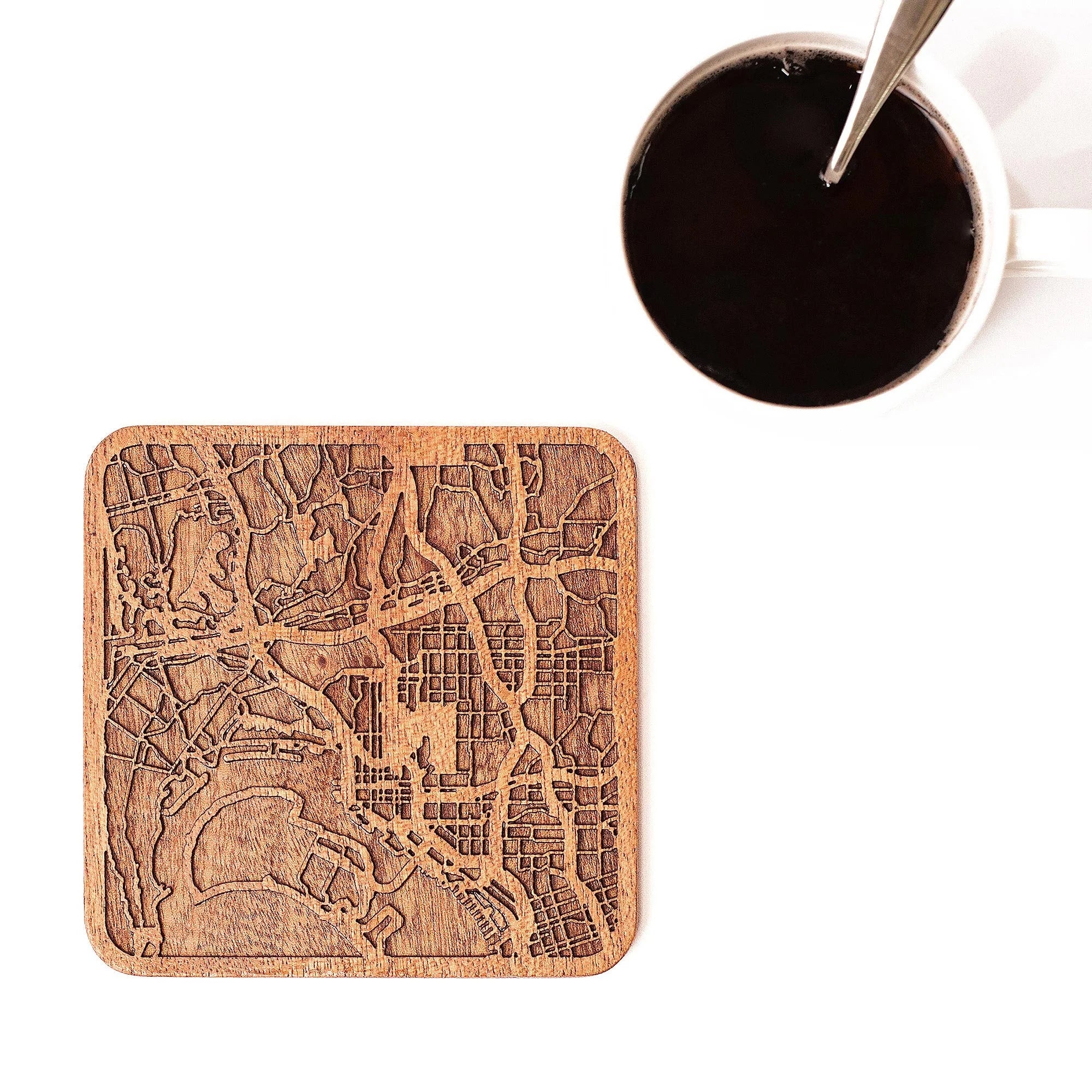 o3designstudio San Diego,CA Wooden Map coasters city map craft MC2014-1