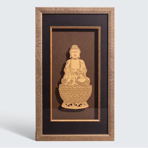 Paper-cut Buddha statue, Framed - o3designstudio
