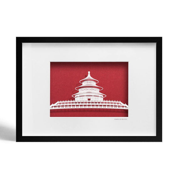 Paper-cut Temple of Heaven, Paper Art IDEAL GIFTS A4 - o3designstudio