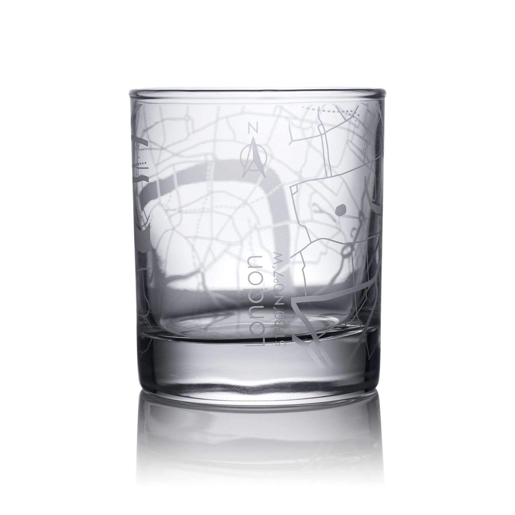 o3designstudio London City map whiskey glasses 300 ml GM3001