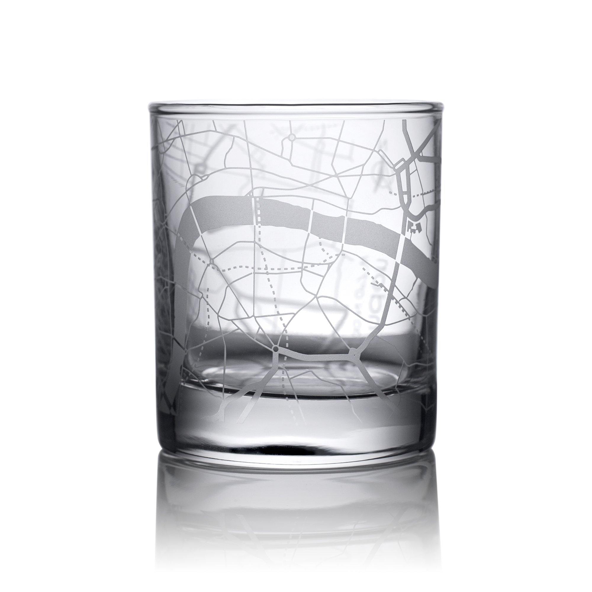 o3designstudio London City map whiskey glasses 300 ml GM3001