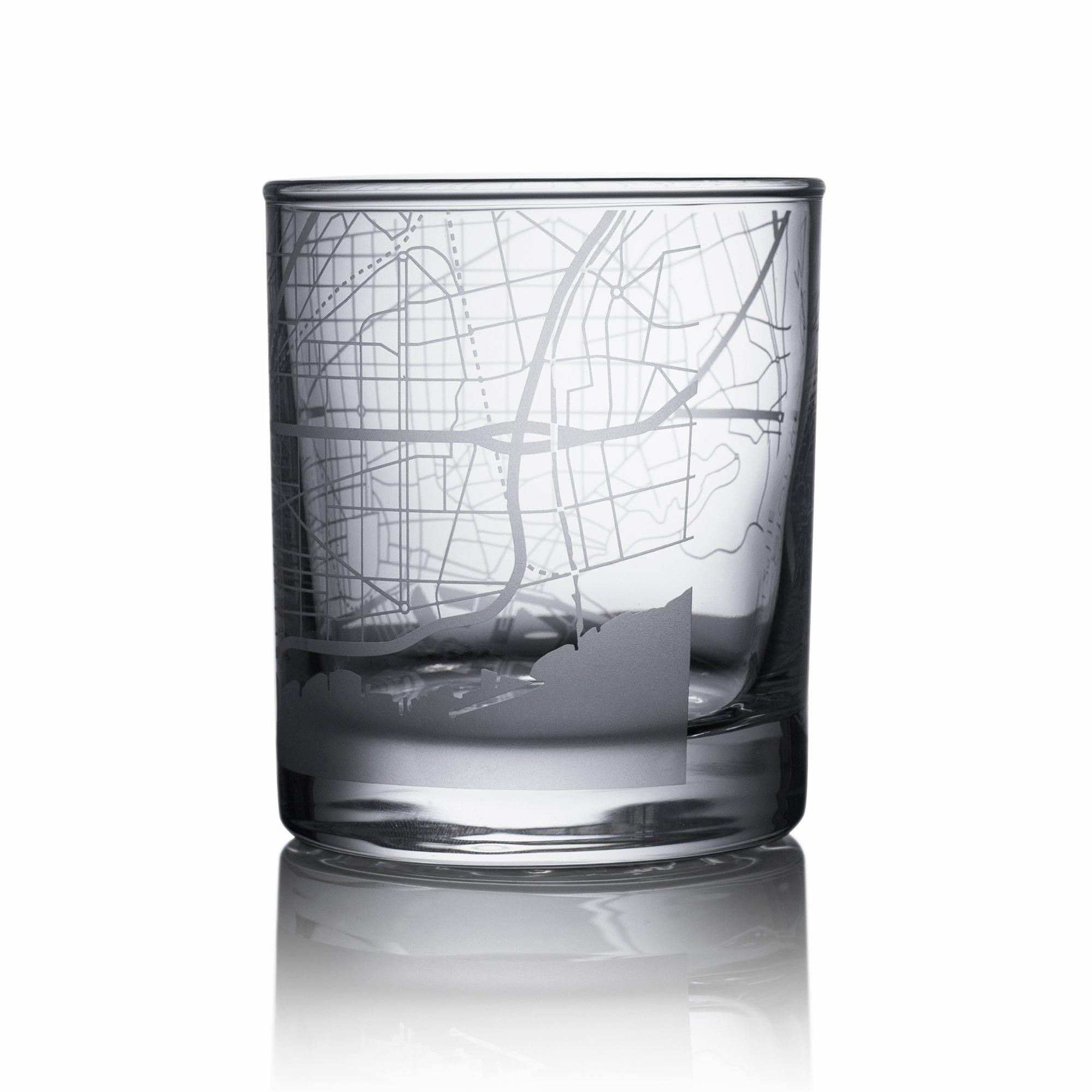 o3designstudio Barcelona City map whiskey glasses 300 ml GM3005
