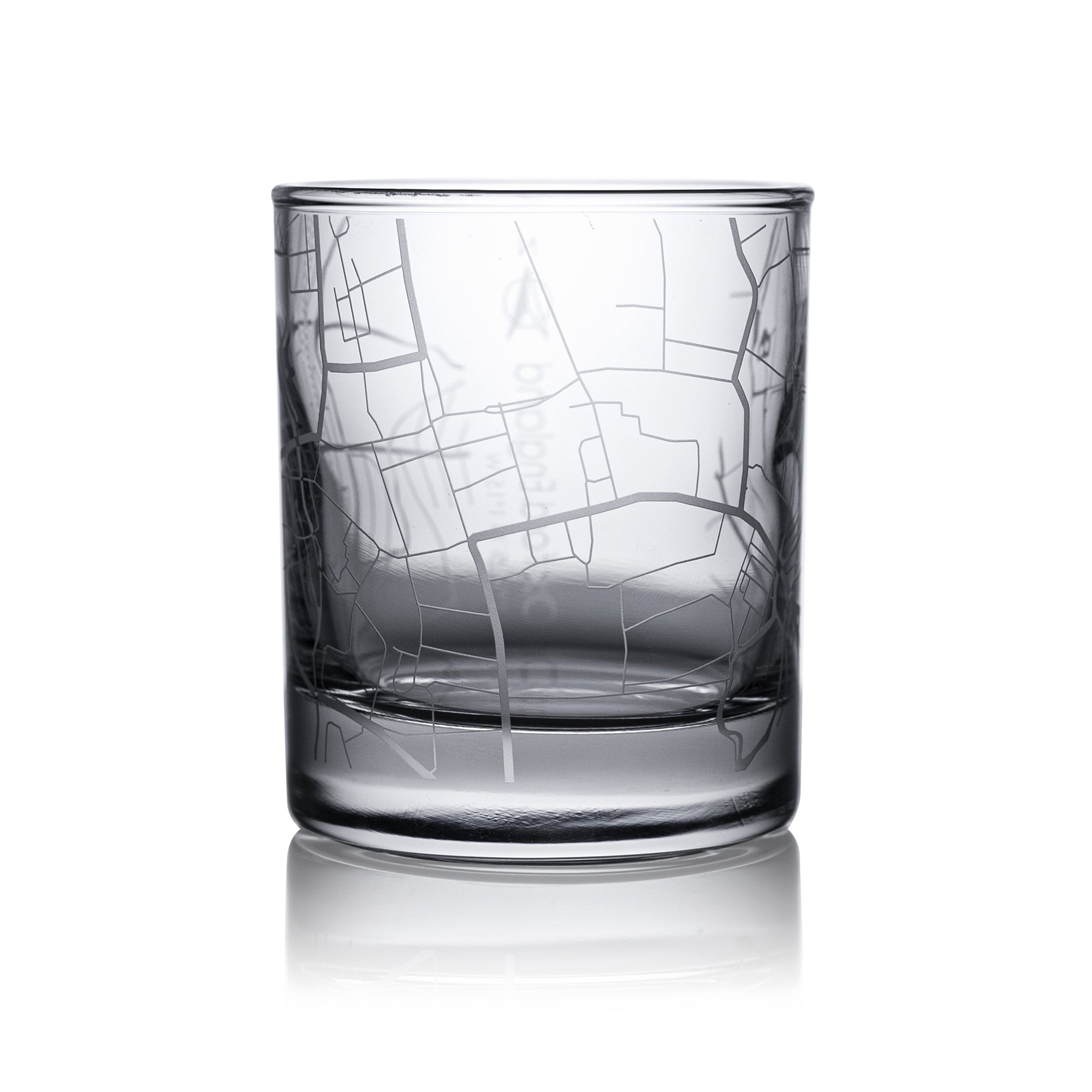 City map whiskey glasses Europe (west)
