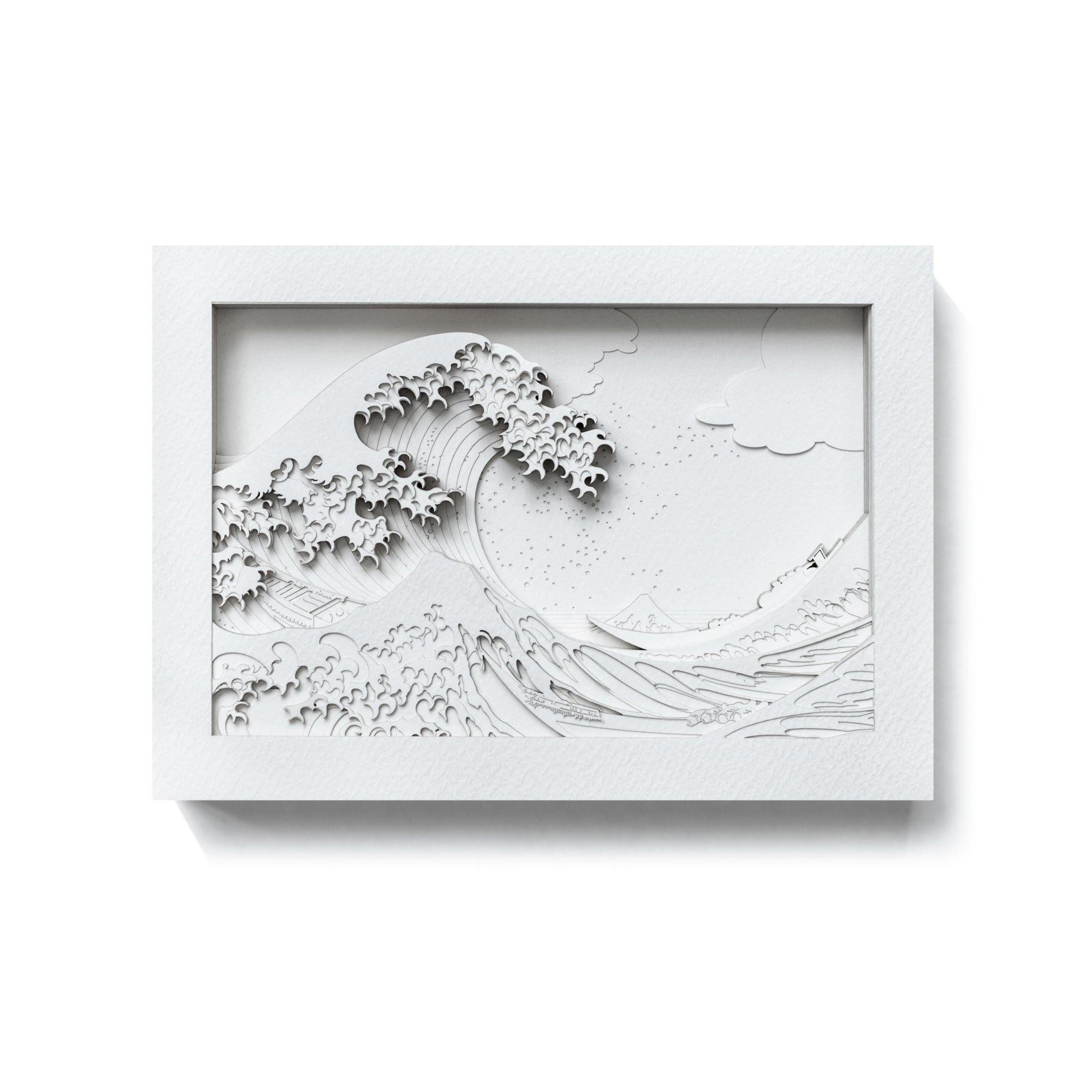 o3designstudio The Great Wave off Kanagawa Paper Art  IDEAL GIFTS A5 no frame 