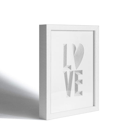 Typography paper art LOVE, Paper Art  IDEAL GIFTS A5 Frame - o3designstudio