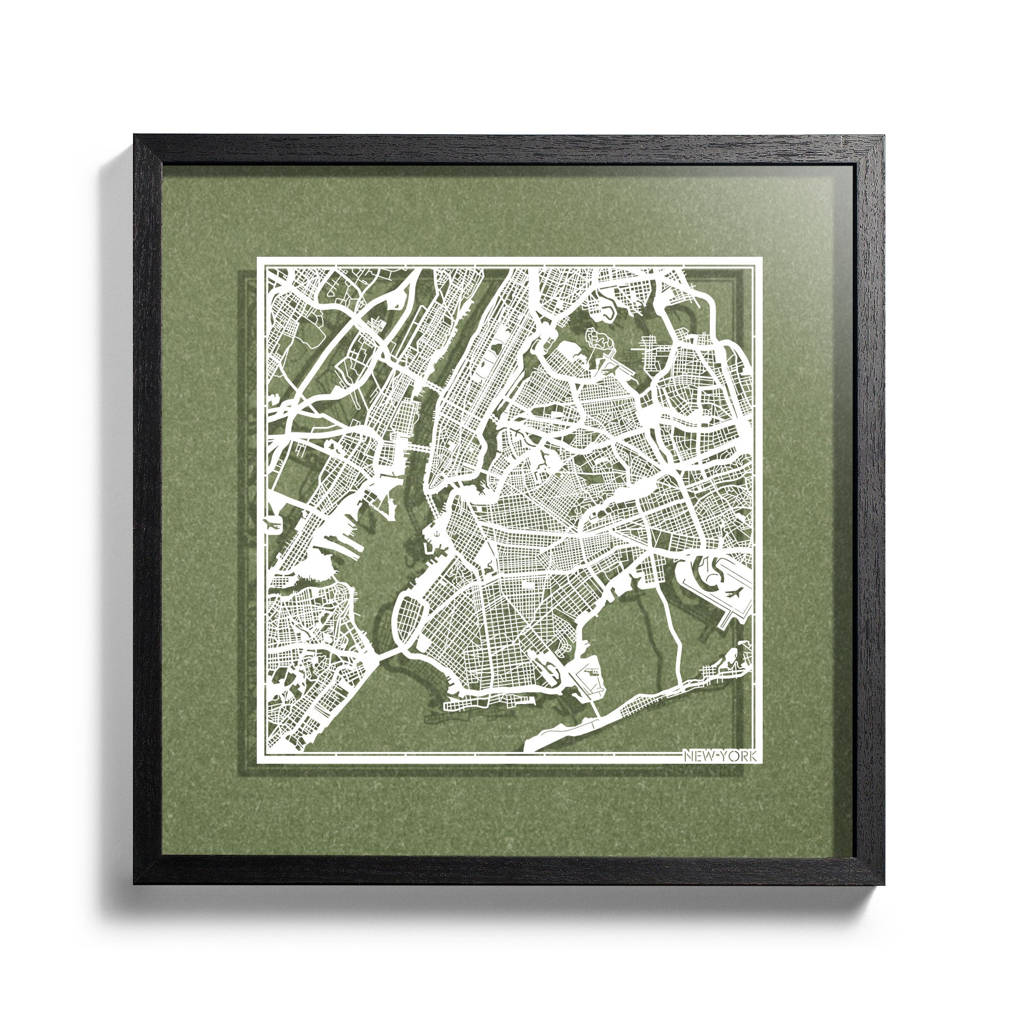 Paper cut maps United States (east) framed 18 in, map art