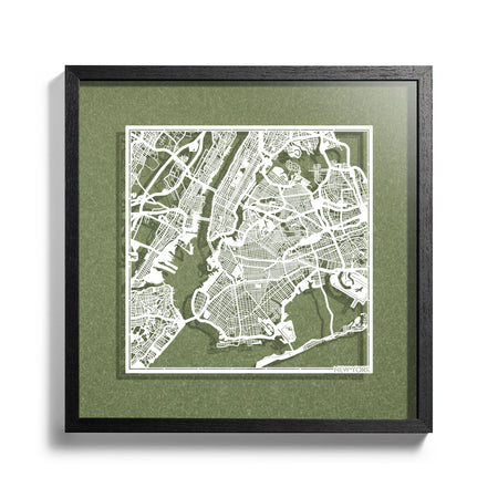 Paper cut maps United States (east) framed 18 in, map art