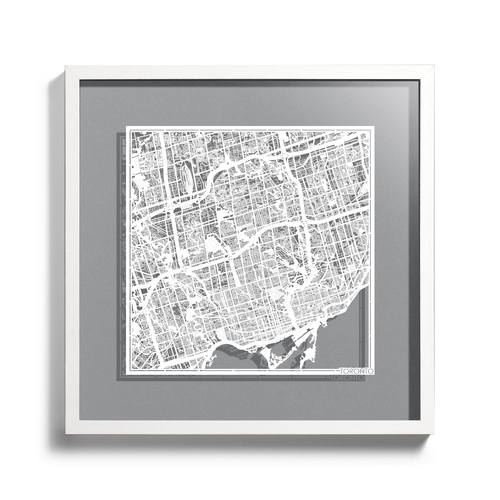 Paper cut maps Canada & Latin America framed 18 in, map art