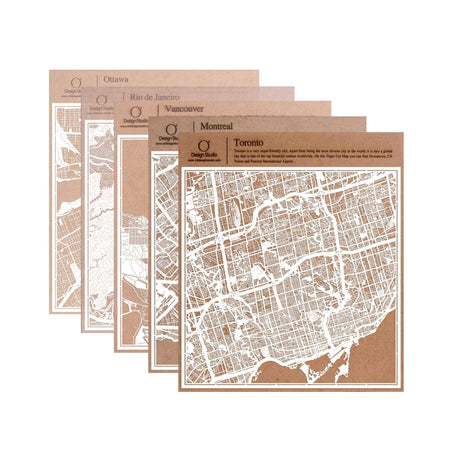o3designstudio paper cut map Montreal White map art