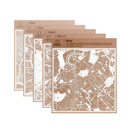o3designstudio paper cut map Venice White map art