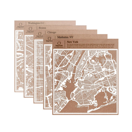o3designstudio paper cut map Chicago White map art