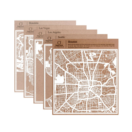 o3designstudio paper cut map Los Angeles White map art